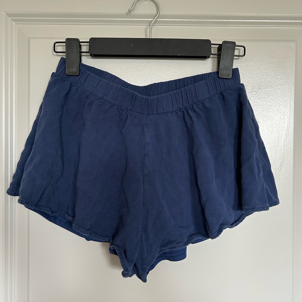 Altar'd State Blue Flounce Shorts with Elastic Waistband